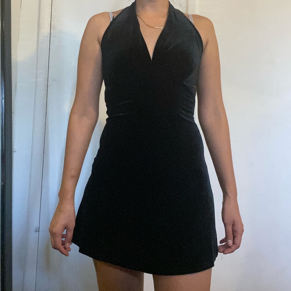 Women’s black velvet dress